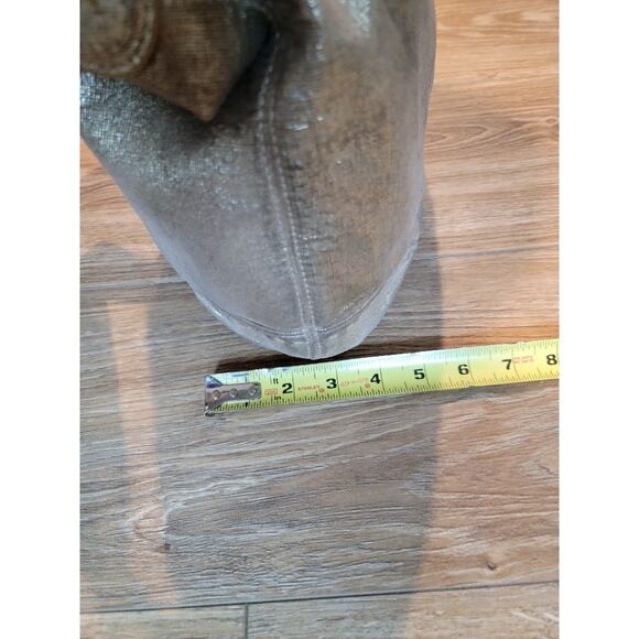 SIGRID OLSEN Leather Hobo Shoulder Bag Distressed Brush Gold Boho Handbag - Picture 12 of 15